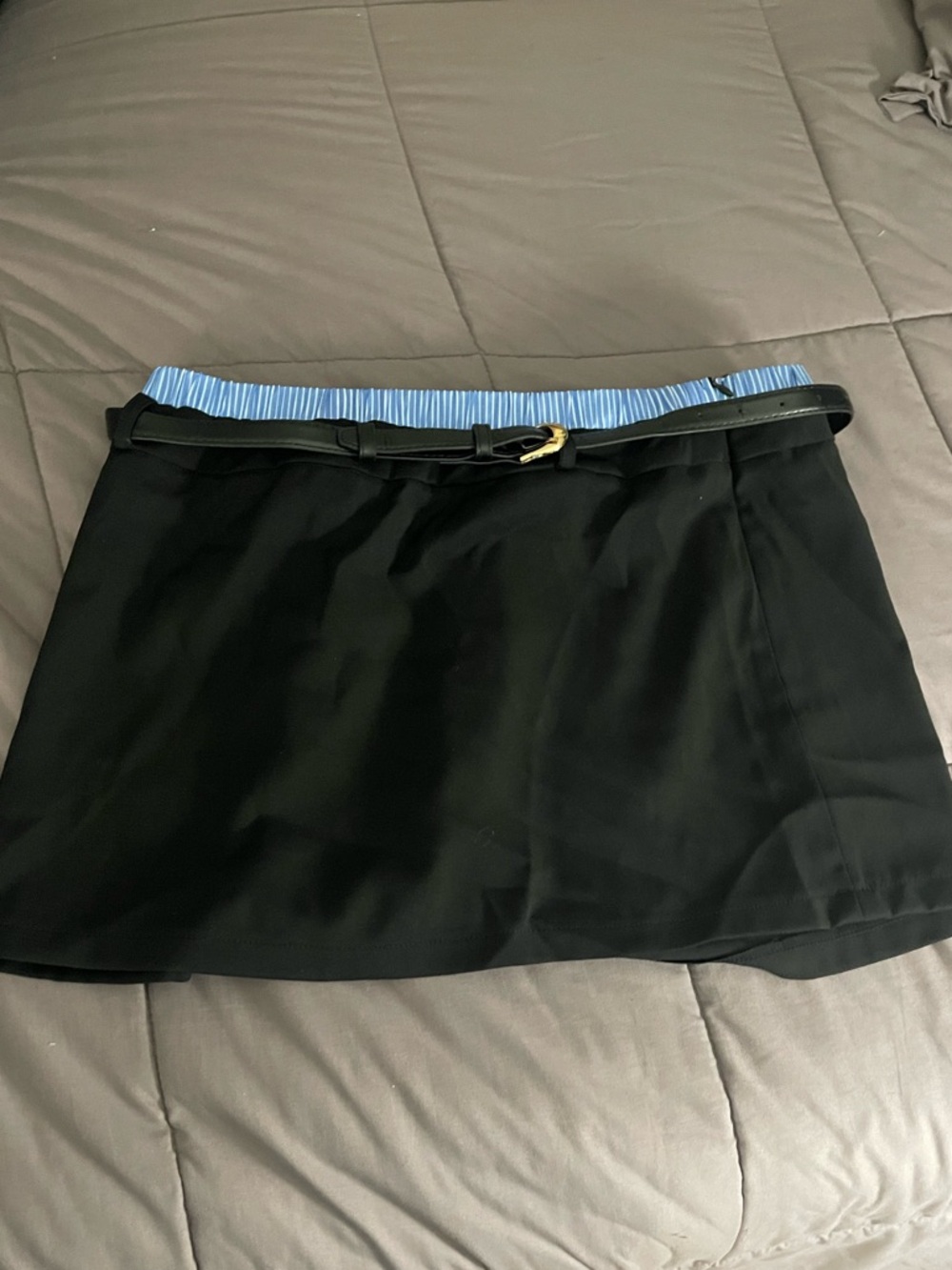 Stella Double Waistband Mini Skirt - Black - Picture 4 of 6